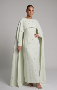 Abaya mit Cape und Applikationen