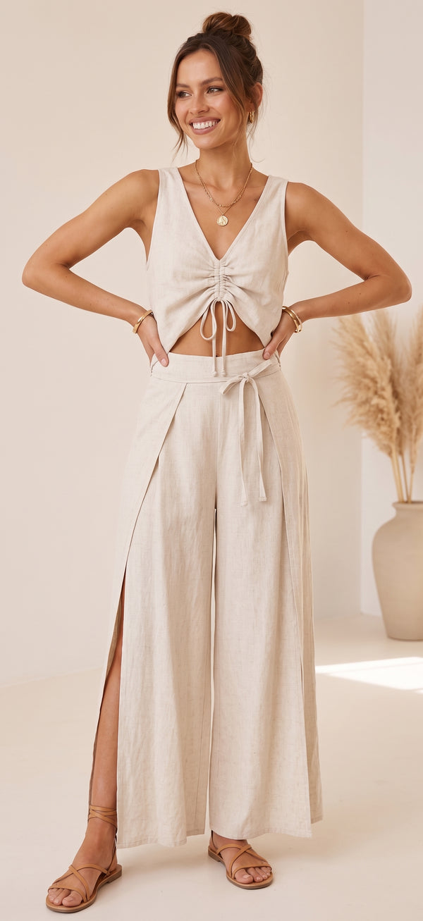 Carmen – Linen Two-Piece Cream
