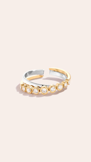 GOLD SILVER TWISTED RING