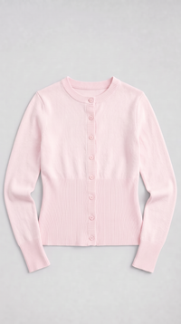 Cropped Strickjacke - Rosa