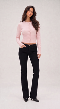 Cropped Strickjacke - Rosa