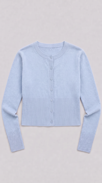Cropped Strickjacke - Babyblau