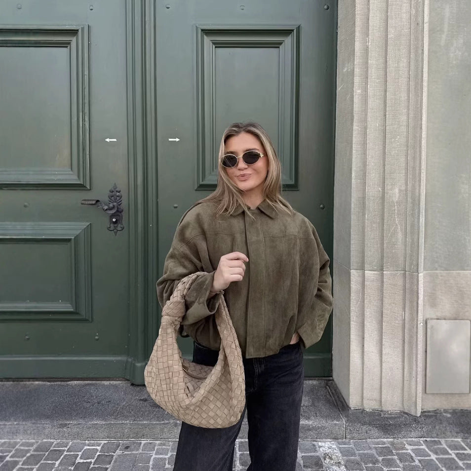 CROPPED SUEDO MANTEL