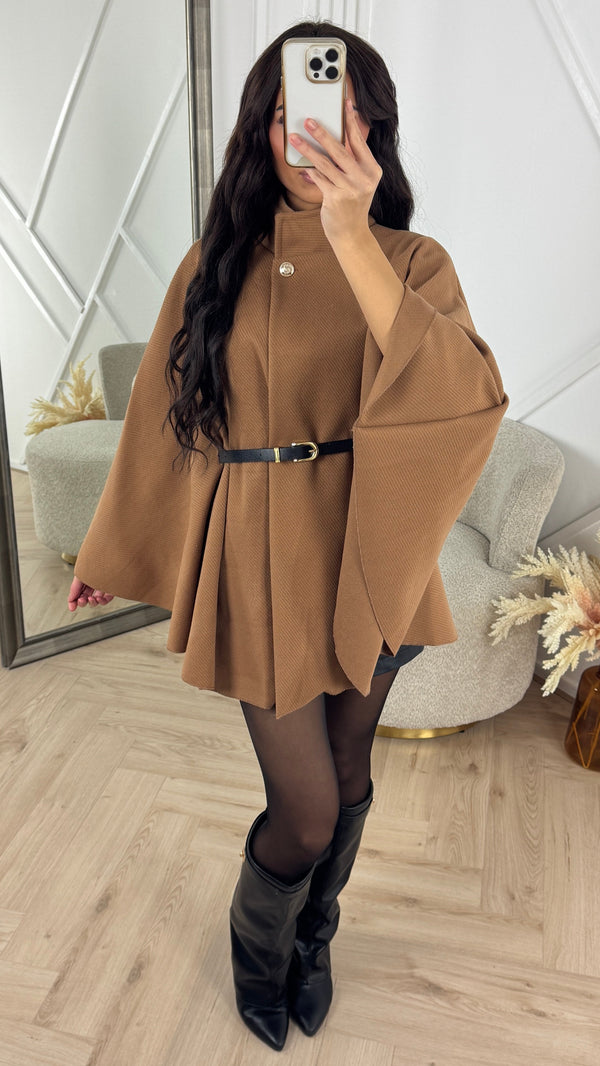 Oversized Butterfly Tie Belt Poncho 85CM