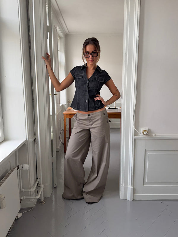 Button Detail Trousers