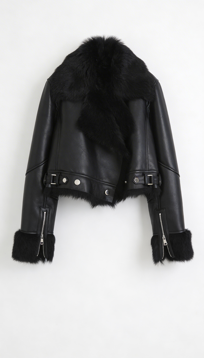 ONYX LEDERPELZ JACKE