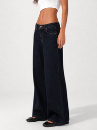 Low Waist Wide Leg –  Dark Blue