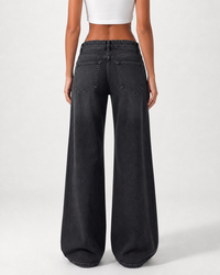 Low Waist Wide Leg – Washed Black