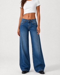 ⁠Low Waist Wide Leg – Rich Indigo