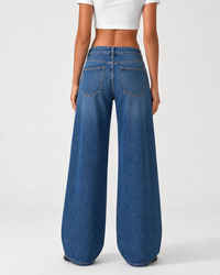 ⁠Low Waist Wide Leg – Rich Indigo