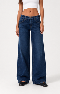 ⁠Low Waist Wide Leg – Deep Navy