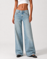 ⁠Low Waist Wide Leg – Sand Bleach