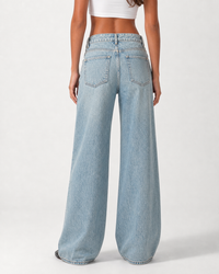 ⁠Low Waist Wide Leg – Sand Bleach