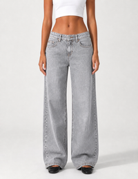 Low Waist Wide Leg – Washed Grey