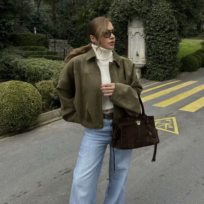 CROPPED SUEDO MANTEL